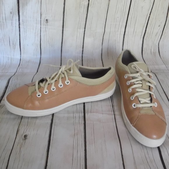 Rockport Leather Walking Trustride Cushioned Comfy Lace up Beige  Sneakers Shoes - Picture 3 of 13